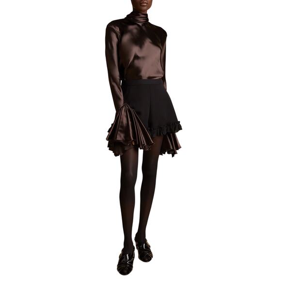 Khaite 'The Rory' Black Silk Short Size 6 - Picture 1 of 4